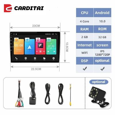 OS Android 10 カーラジオ IPS GPS 2 Din タッチスクリーン カー MP3 ブルートゥースプレーヤー FMラジオ