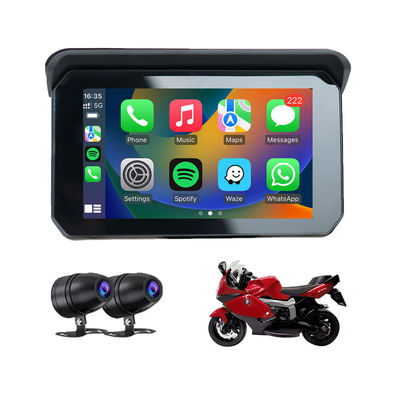 IP67 防水 5インチ IPS スクリーン バイク カープレイ GPS ナビゲーター 2 in 1 ワイヤレス アップル カープレイ アンドロイド オート