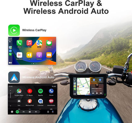 IP67 防水 5インチ IPS スクリーン バイク カープレイ GPS ナビゲーター 2 in 1 ワイヤレス アップル カープレイ アンドロイド オート