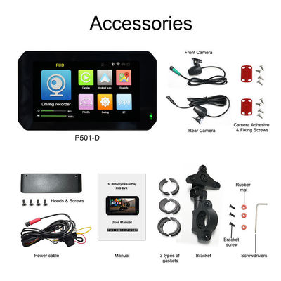 IP67 防水 5インチ IPS スクリーン バイク カープレイ GPS ナビゲーター 2 in 1 ワイヤレス アップル カープレイ アンドロイド オート