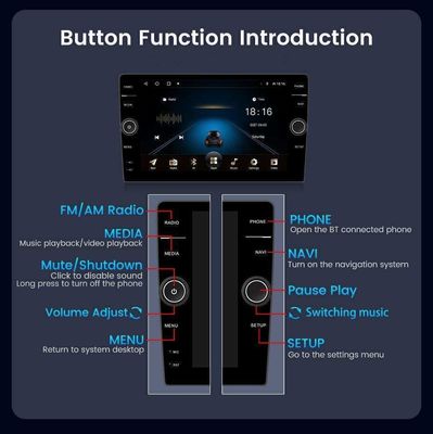 サポート ミラーリンク 10'' 2 DIN カーラジオ Android 9.0 GPS Navi for Apple Carplay
