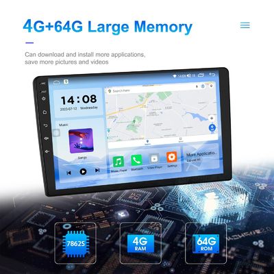 QLEDスクリーン Android 9/10 インチ 4G RAM 64G ROM カスタムUI付きのダブルディンカーMP5プレーヤー