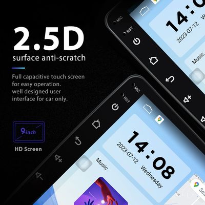 QLEDスクリーン Android 9/10 インチ 4G RAM 64G ROM カスタムUI付きのダブルディンカーMP5プレーヤー