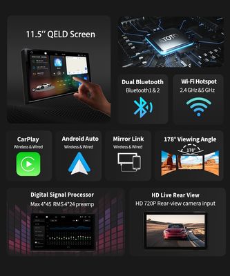 ユニバーサル カー ラジオ Android13 カー プレイヤー 11.5インチ QELD スクリーンと 8 コア TS10 ラジオ